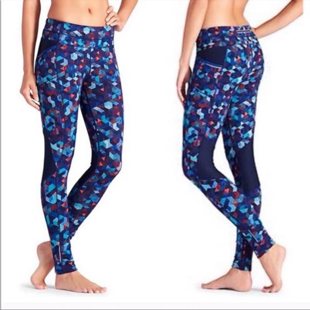 Athleta Be Free Mesh Multicolor Athletic Tights
